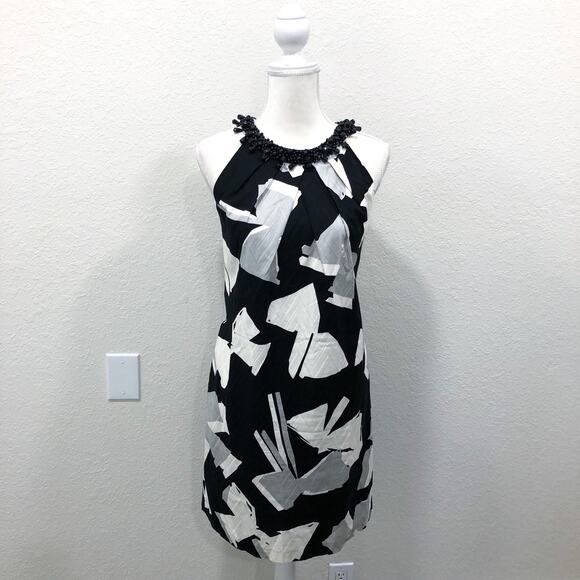 Chetta B Beaded Neck Mock Halter Sheath Dress - Picture 2 of 11